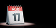 August 17 Calendar Spotlighted on Black Background