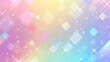 A pastel rainbow gradient background with sparkling diamonds and stars, creating an enchanting atmosphere for magical girls. The soft hues of the rainbow blend seamlessly into geometric shapes.