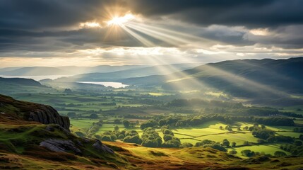 Wall Mural - rays dramatic sun sky