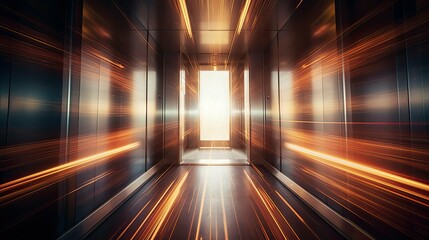 Sticker - mesmerizing blurred elevator interior