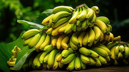 Poster - green pile banana fruit