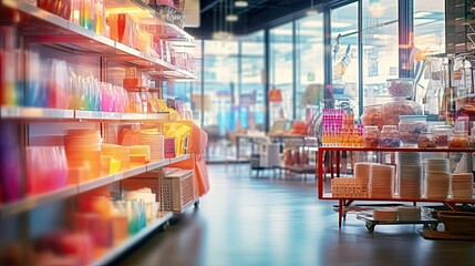 Poster - colors blurred shop interior