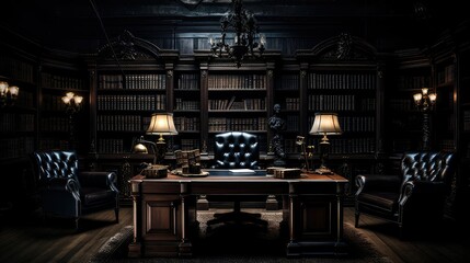 Wall Mural - vintage dark office