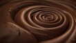 close up of spiral chocolate fluid background