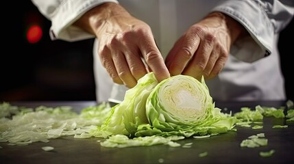 Canvas Print - motion slice cabbage vegetable