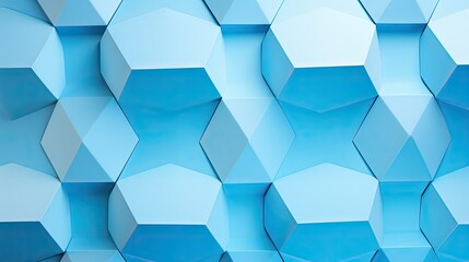 Poster - hexagons light blue geometric pattern