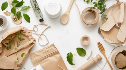 Canvas Print - Eco-friendly Products - Images of biodegradable products, eco-friendly packaging, and sustainable consumer goods