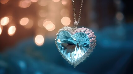 Canvas Print - hesparkling light blue heart