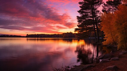 Canvas Print - purple autumn pink