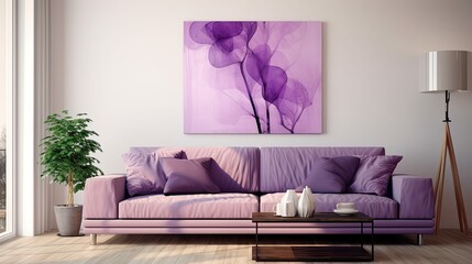 Sticker - luxurious purple couch