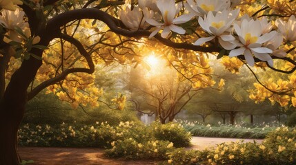 Wall Mural - tree golden magnolia