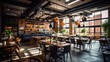 © vectorwin - contemporary blurred modern restaurant interior