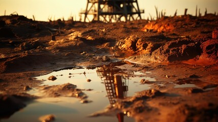 Poster - consequences oil rig land