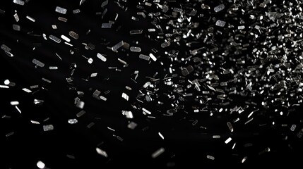 Poster - background silver confetti transparent