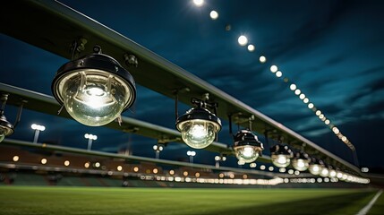 Canvas Print - night football field lights