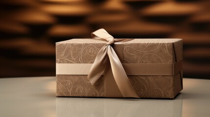 Poster - texture brown gift box