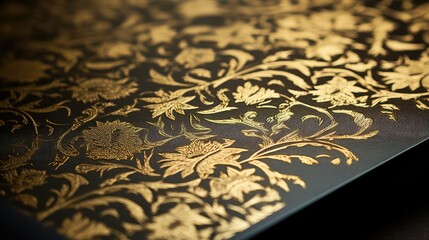 Sticker - elegant dark gold foil