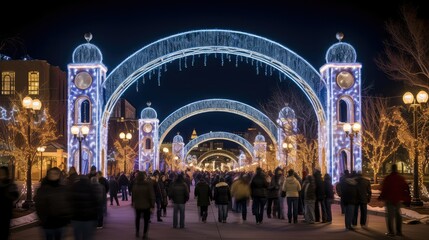 Canvas Print - celebration plaza lights