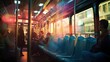 city blurred vehicle interior