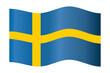 Flag of Sweden single flying waving flag gradient 3d element background for decorate Sweden National festival day vector illustration.
