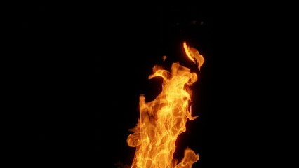 Poster - 3d rendering fire animation on dark background