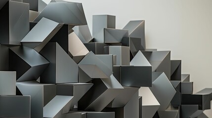 Canvas Print - sculpture gray geometric In the second photograph