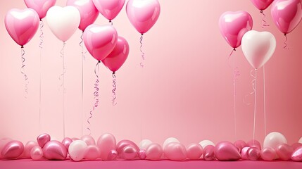 Sticker - balloons pink background valentine