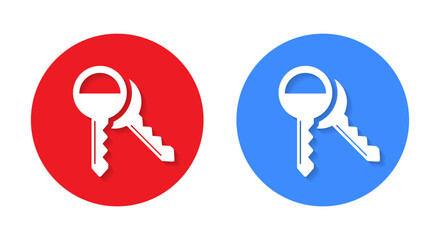 Poster - Two key icon with shadow. Keys concept