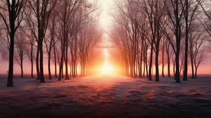 Canvas Print - ground sun through trees