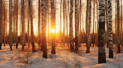 Wall Mural - shadows birch branches