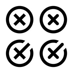 Poster - Cross sign icon set in generic style. X mark sign symbol