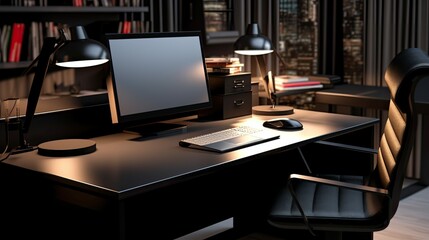 Sticker - black interior designer desk