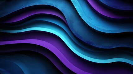 Poster - Blue and Purple Wavy Lines Background