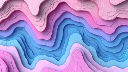 Poster - Pink and Blue Abstract Background With Wavy Lines