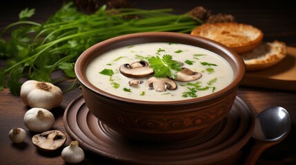 Canvas Print - soup food champignon mushroom