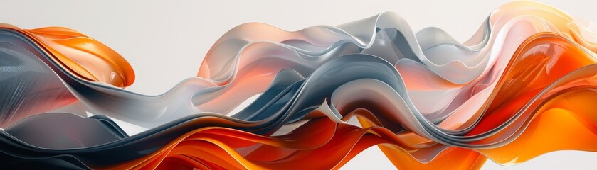 Wall Mural - A colorful wave with orange, gray, and blue colors