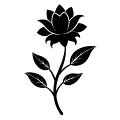 Wall Mural - black and white flower isolated