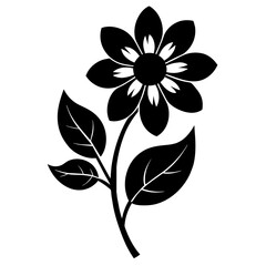 Wall Mural - black and white flower isolated