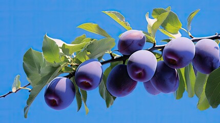 Wall Mural - fruit fruity plum isolated