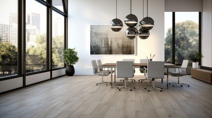 Canvas Print - cool gray hardwood floor