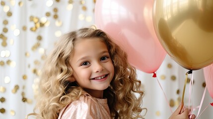 Sticker - occasion gold and pink balloons