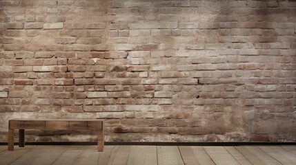 Poster - rustic beige brick wall