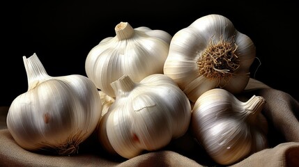 Poster - culinary ingredient garlic fresh