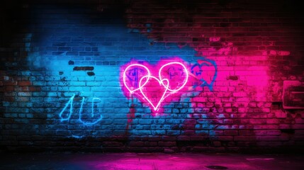 Sticker - vibrant pink and blue neon