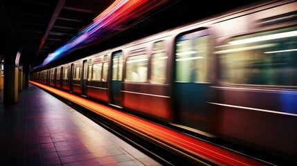 Canvas Print - train underground light