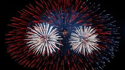 Wall Mural - vivid fireworks red white and blue