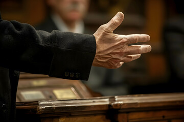 An auctioneer's hand as they signal bids with a close-up shot, the excitement of bidding wars with a close-up view of participants engaging in spirited competition