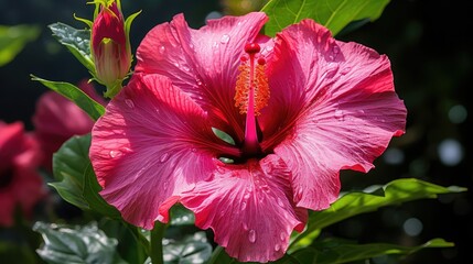 Poster - petals pink hibiscus