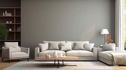 Poster - armchair living room gray