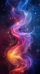 Wall Mural - abstract fractal background with a pattern of stars and lights.